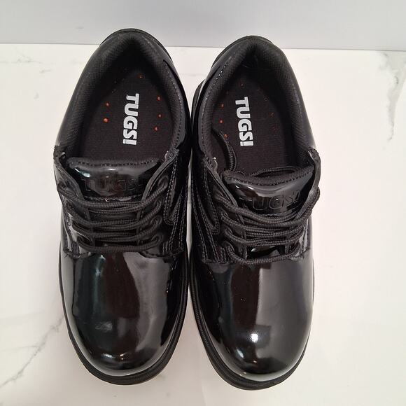 TUGS! Oxford Slip Resistant Patent Leather Women NWOT Black Size-8.5M - Picture 1 of 8